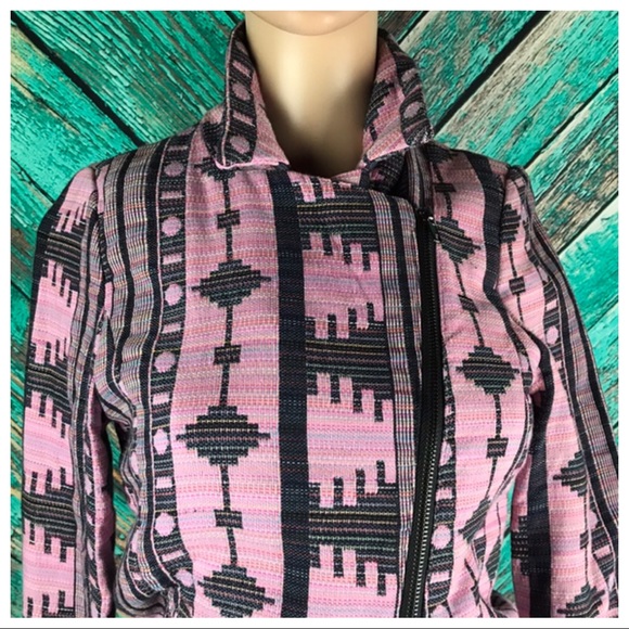 Nameless Brand Pink & Black Moto Jacket - Picture 5 of 6
